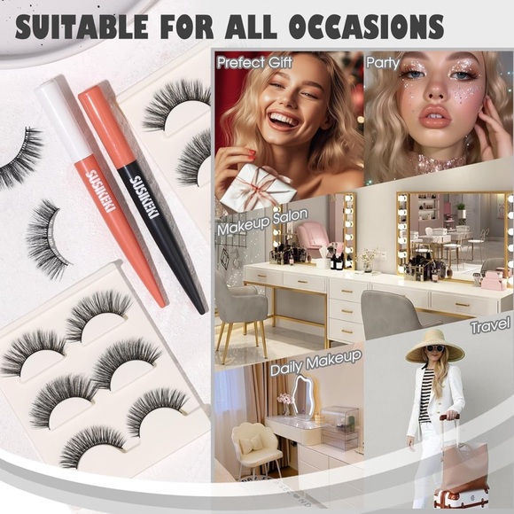 Lash Glue Liner Set 2-In-1 Black Eyelash Glue & Eyeliner+Clear Lash Glue Liner - Picture 3 of 13